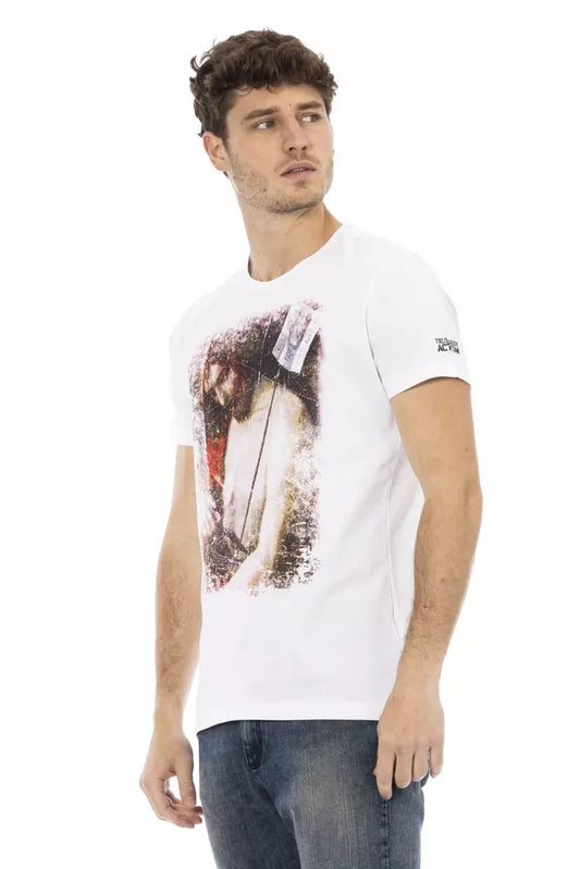 Trussardi Action White Cotton Men's T-Shirt - ClickThatClicks 