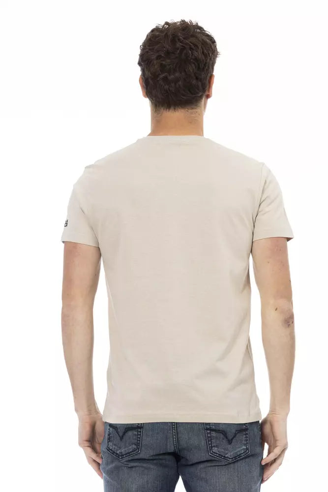 Trussardi Action Beige Cotton Men T-Shirt - ClickThatClicks 