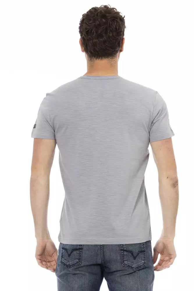 Trussardi Action Gray Cotton Men T-Shirt - ClickThatClicks 