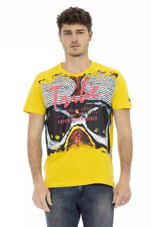 Trussardi Action Yellow Cotton Men T-Shirt - ClickThatClicks 
