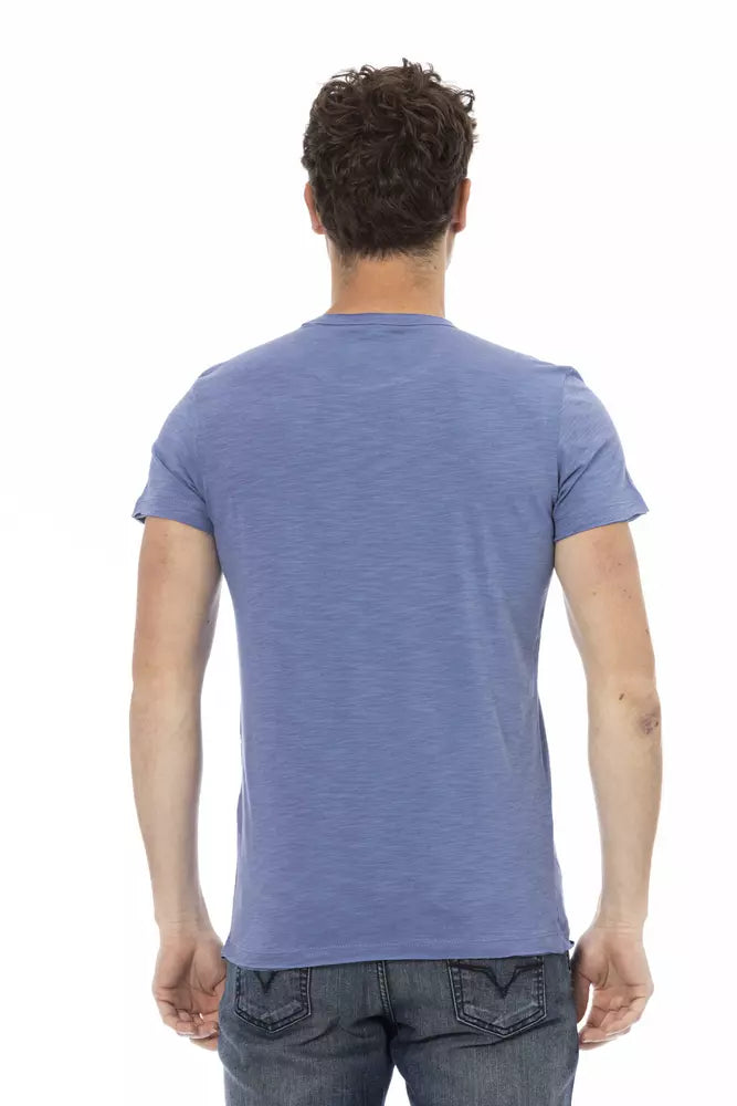 Trussardi Action Blue Cotton Men T-Shirt - ClickThatClicks 