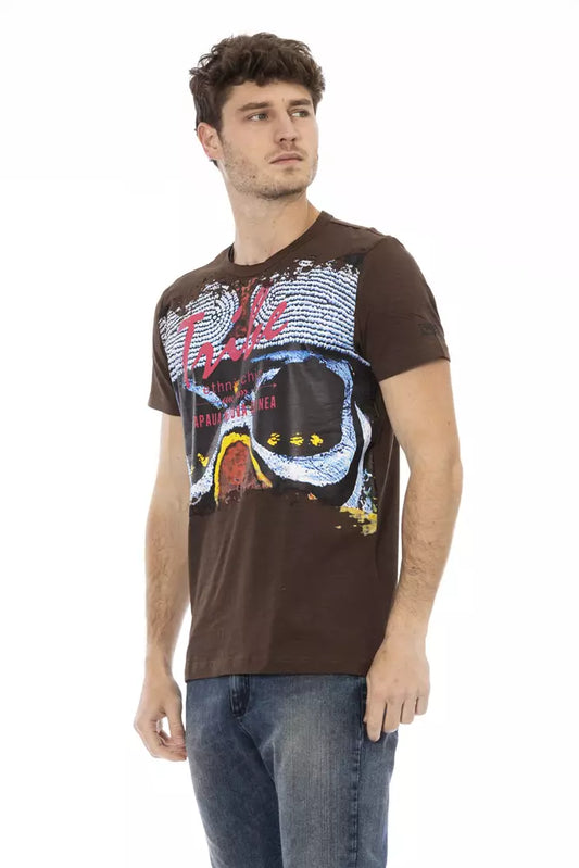 Trussardi Action Brown Cotton Men T-Shirt - ClickThatClicks 