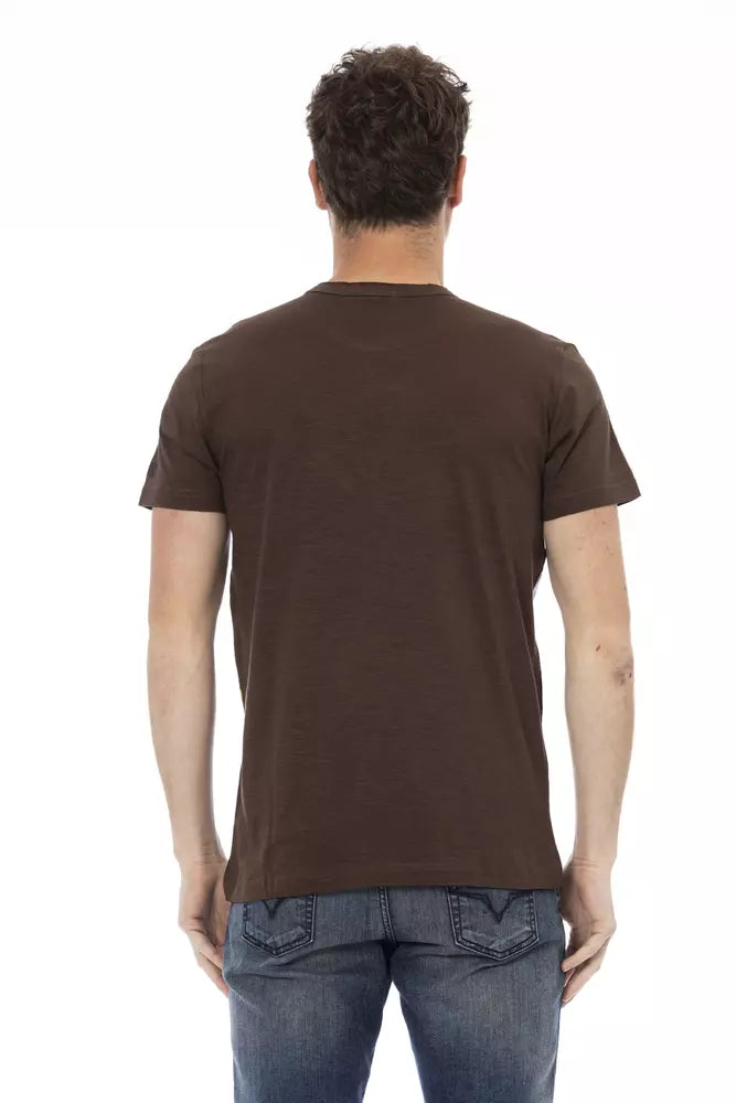 Trussardi Action Brown Cotton Men T-Shirt - ClickThatClicks 