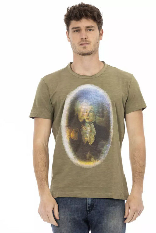 Trussardi Action Green Cotton Men T-Shirt - ClickThatClicks 