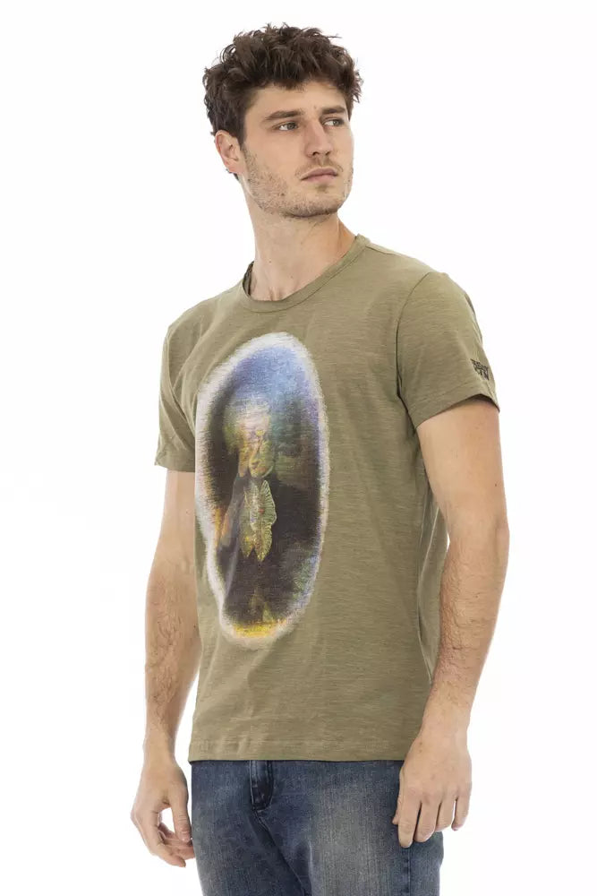 Trussardi Action Green Cotton Men T-Shirt - ClickThatClicks 
