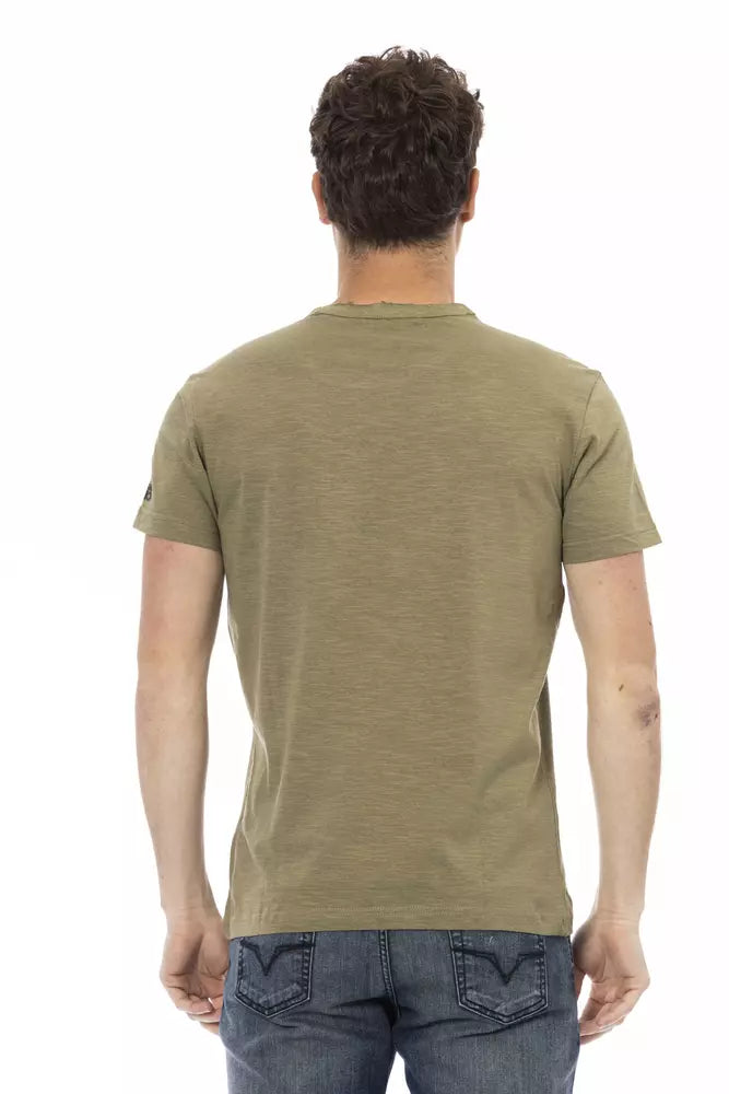 Trussardi Action Green Cotton Men T-Shirt - ClickThatClicks 