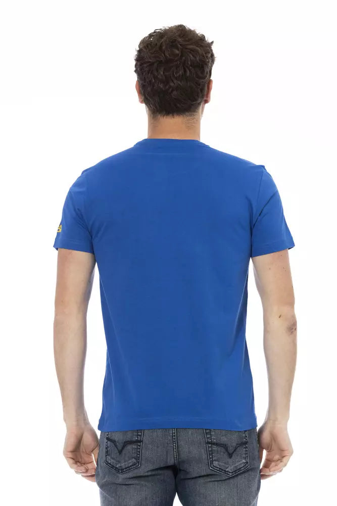 Trussardi Action Blue Cotton Men T-Shirt - ClickThatClicks 