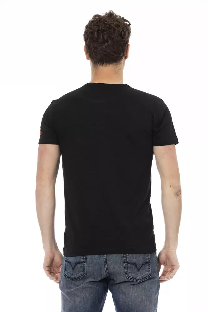 Trussardi Action Black Cotton Men T-Shirt - ClickThatClicks 
