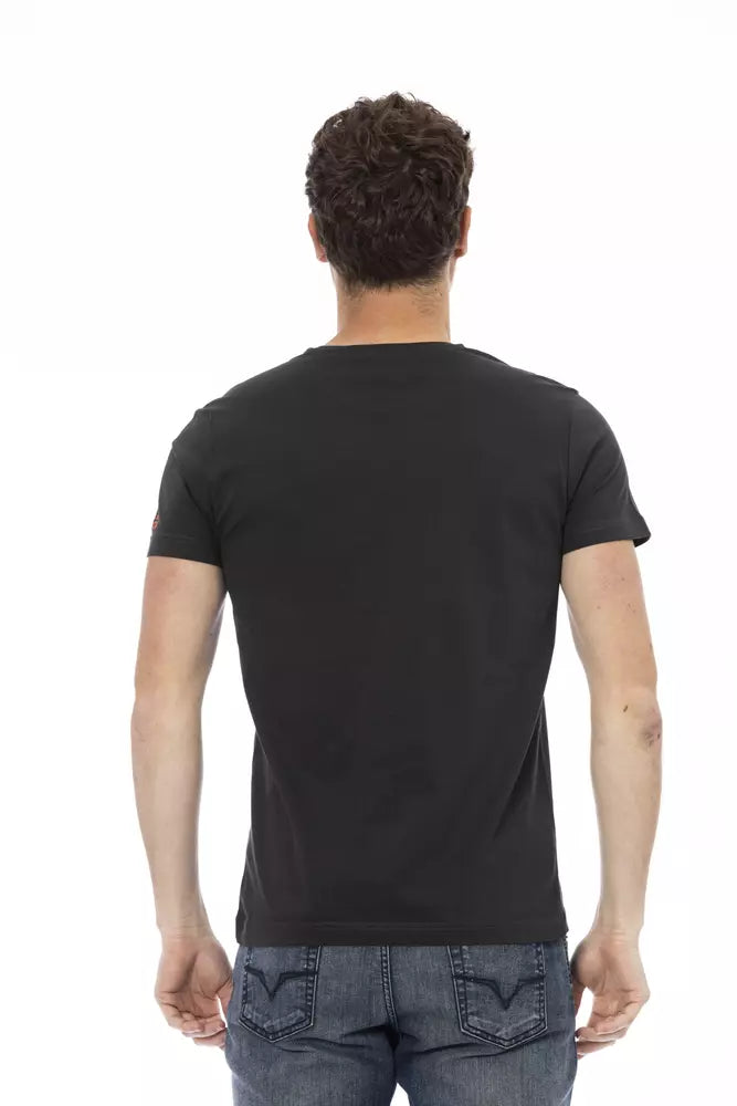 Trussardi Action Black Cotton Men T-Shirt - ClickThatClicks 
