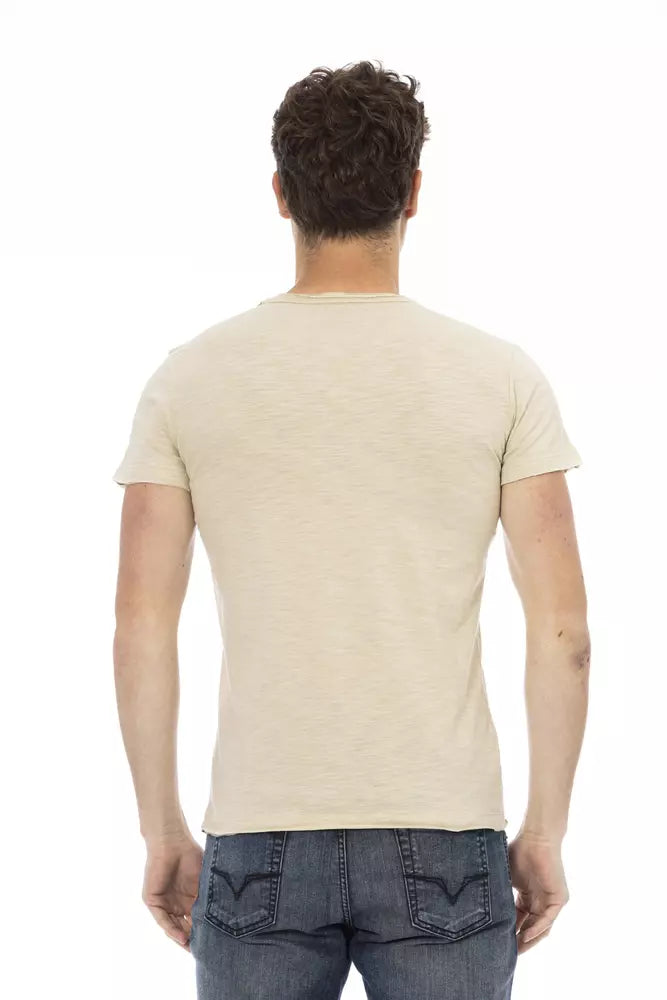 Trussardi Action Beige Cotton Men T-Shirt - ClickThatClicks 