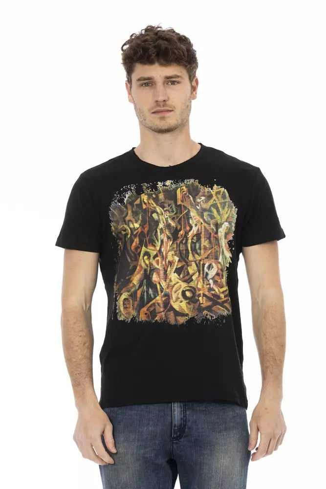 Trussardi Action Black Cotton Men's T-Shirt - ClickThatClicks 