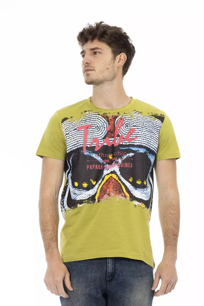 Trussardi Action Green Cotton Men T-Shirt - ClickThatClicks 