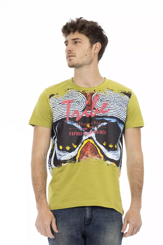 Trussardi Action Green Cotton Men T-Shirt - ClickThatClicks 