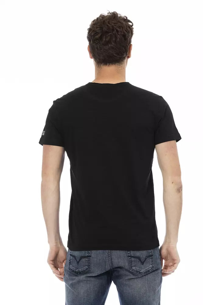 Trussardi Action Black Cotton Men's T-Shirt - ClickThatClicks 