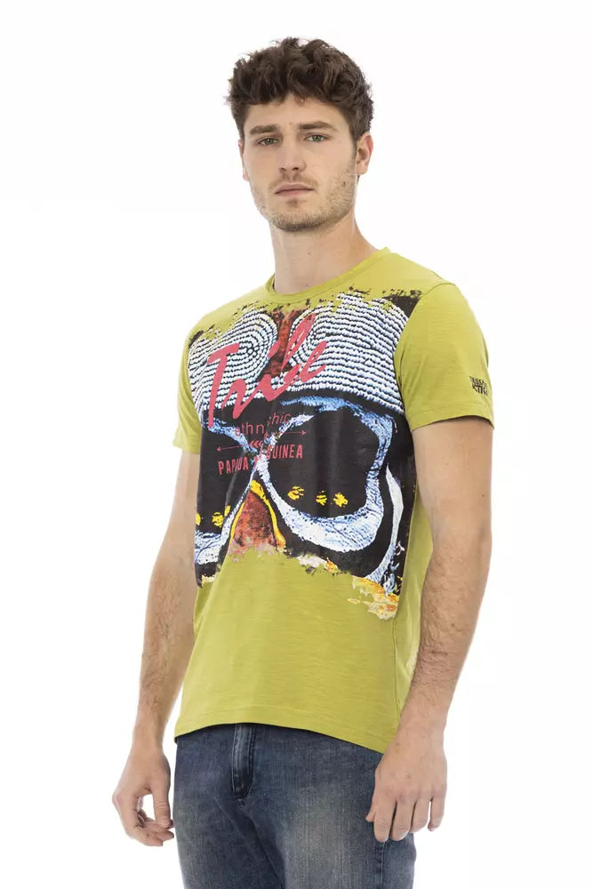 Trussardi Action Green Cotton Men T-Shirt - ClickThatClicks 