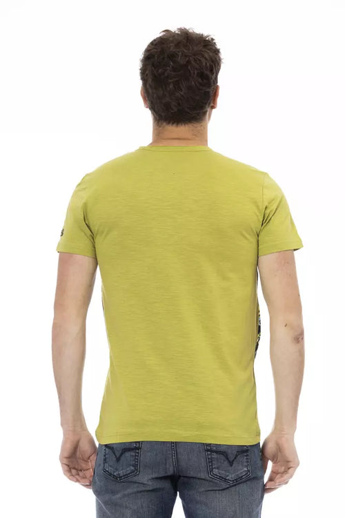 Trussardi Action Green Cotton Men T-Shirt - ClickThatClicks 