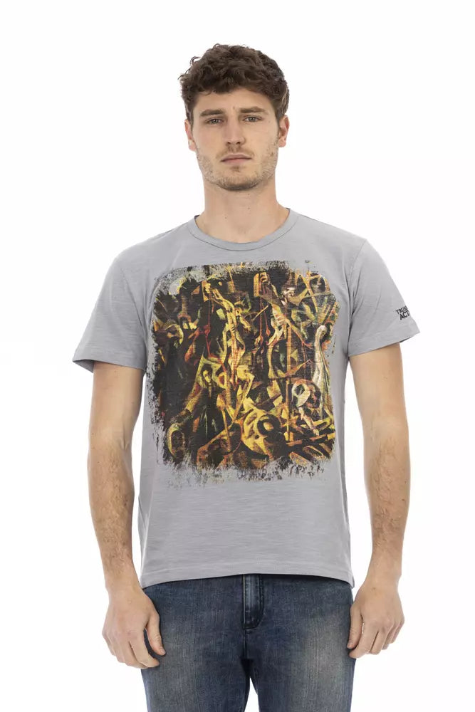 Trussardi Action Gray Cotton Men T-Shirt - ClickThatClicks 