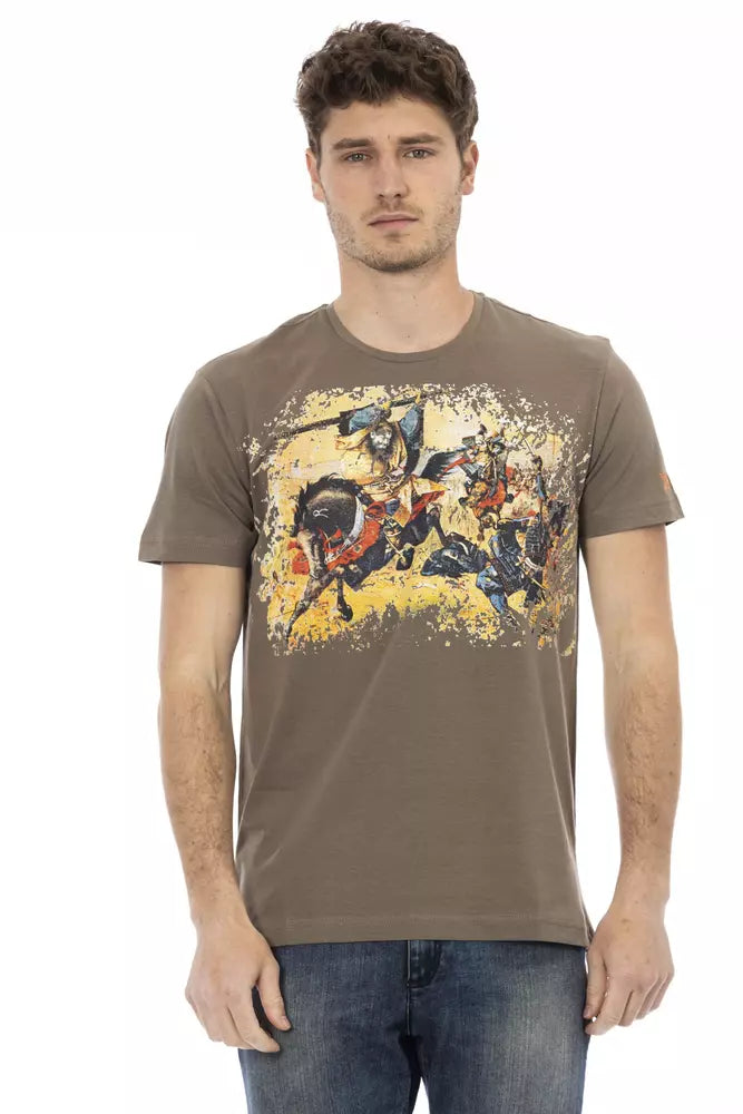 Trussardi Action Brown Cotton Men T-Shirt - ClickThatClicks 
