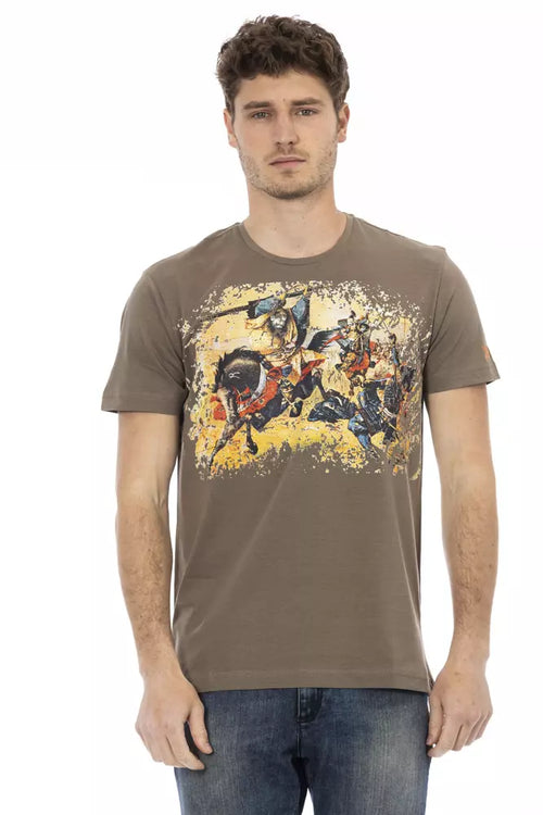 Trussardi Action Brown Cotton Men T-Shirt - ClickThatClicks 