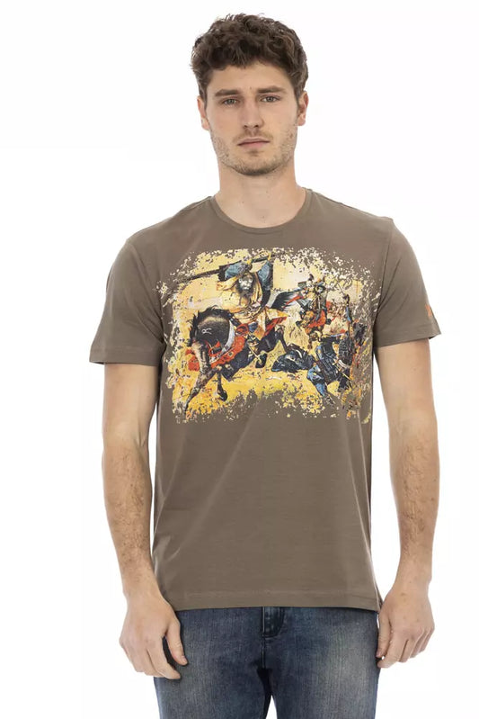Trussardi Action Brown Cotton Men T-Shirt - ClickThatClicks 