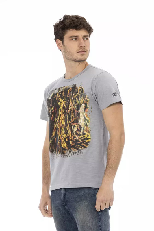 Trussardi Action Gray Cotton Men T-Shirt - ClickThatClicks 