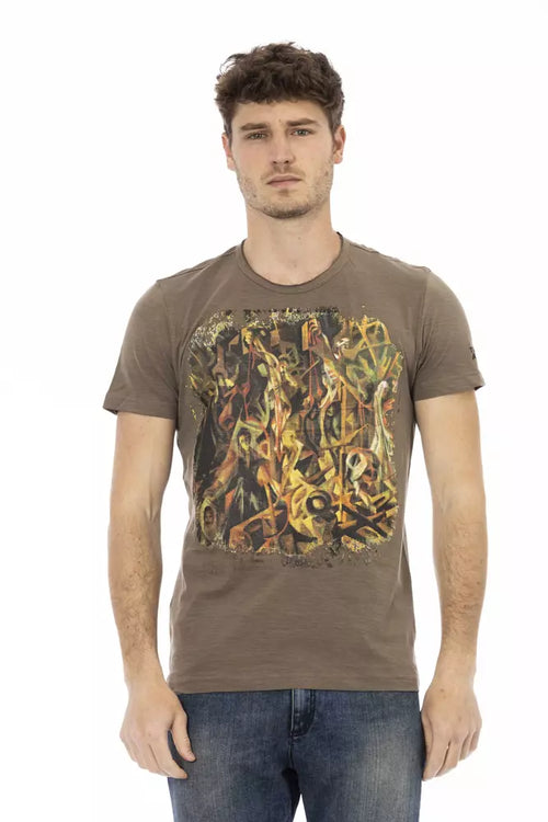 Trussardi Action Brown Cotton Men T-Shirt - ClickThatClicks 