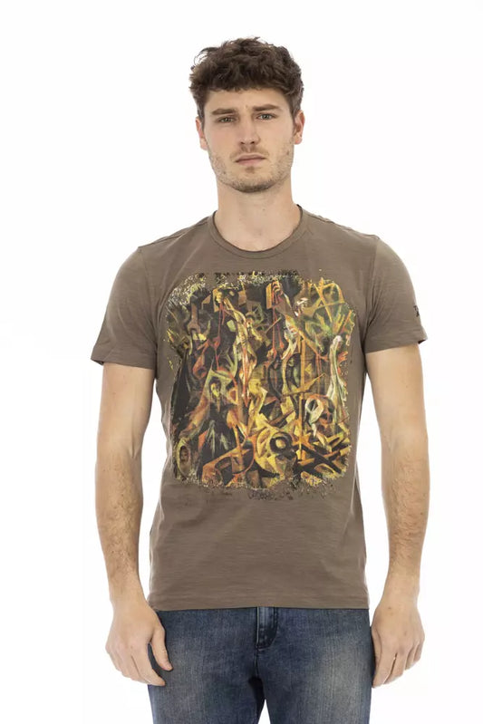 Trussardi Action Brown Cotton Men T-Shirt - ClickThatClicks 