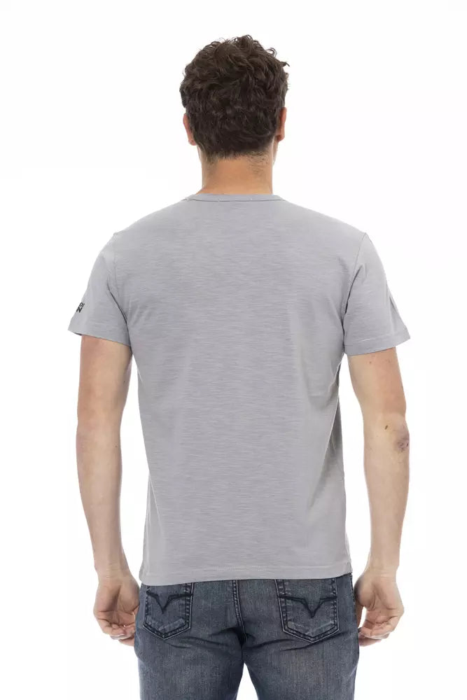 Trussardi Action Gray Cotton Men T-Shirt - ClickThatClicks 