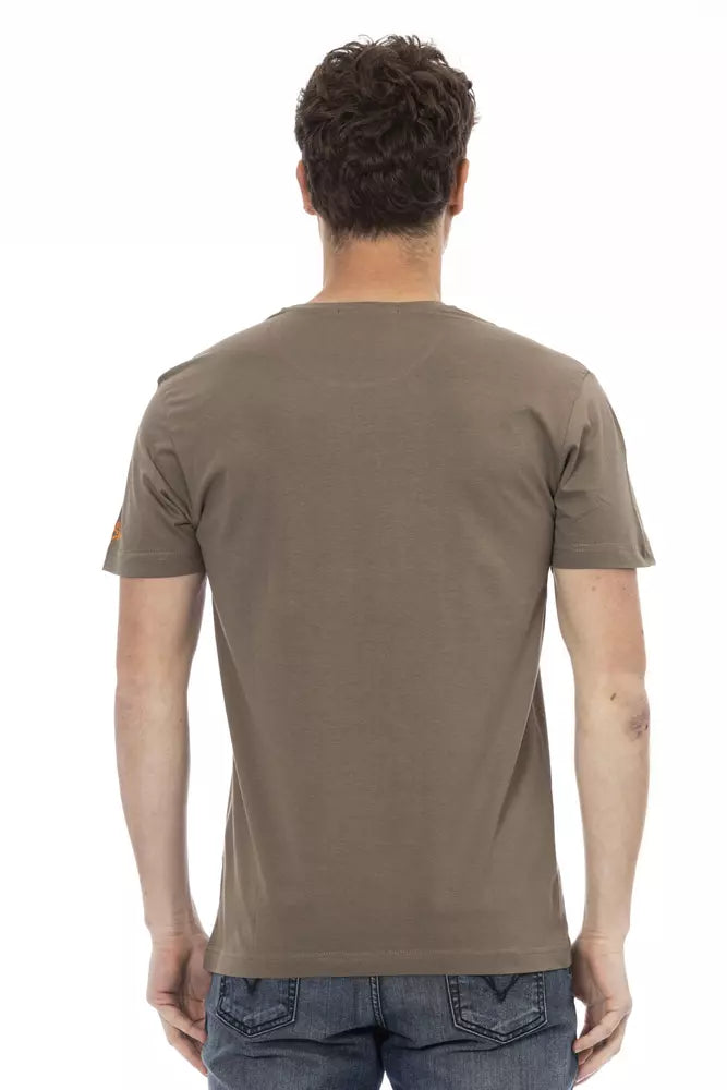 Trussardi Action Brown Cotton Men T-Shirt - ClickThatClicks 