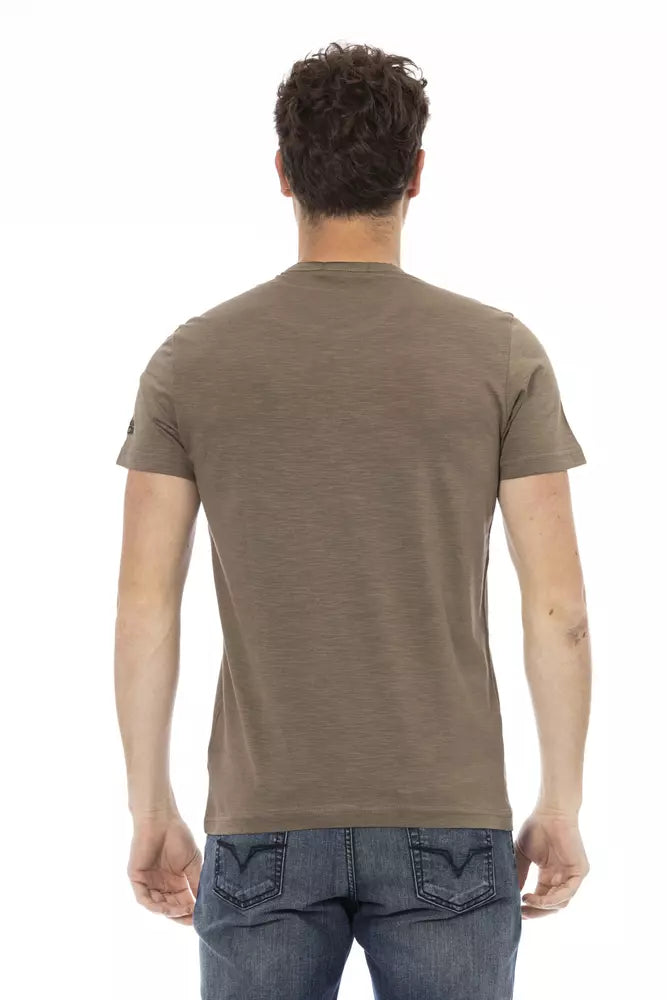 Trussardi Action Brown Cotton Men T-Shirt - ClickThatClicks 