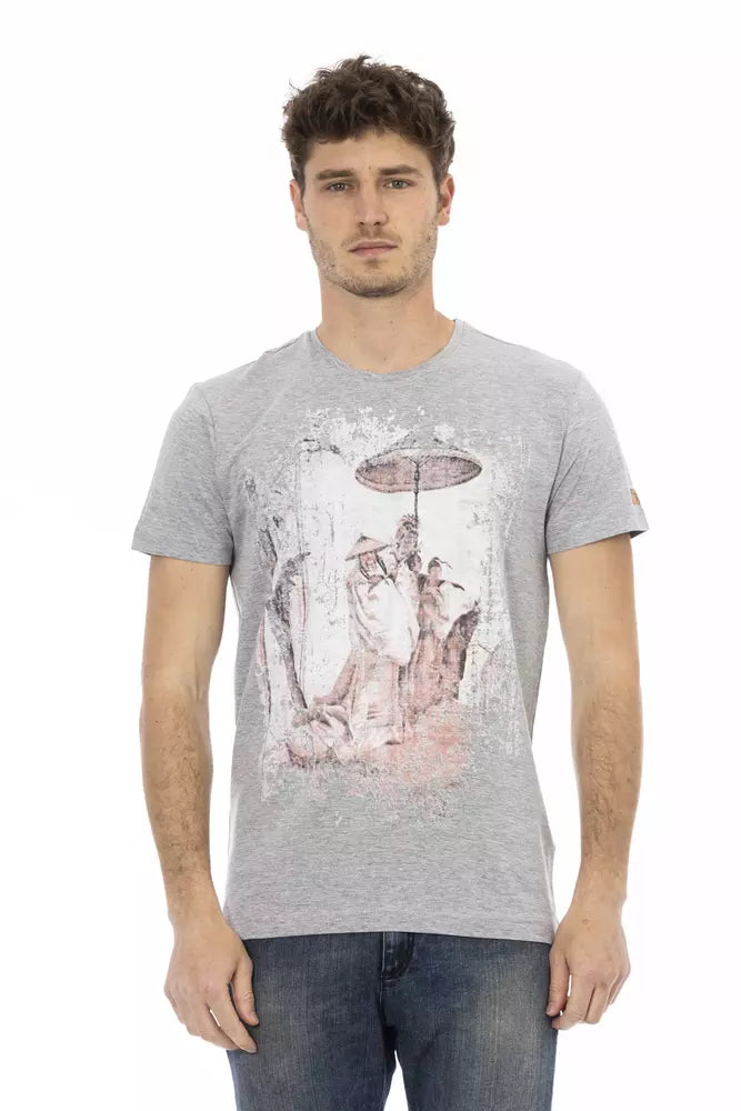 Trussardi Action Gray Cotton Men T-Shirt - ClickThatClicks 