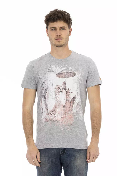 Trussardi Action Gray Cotton Men T-Shirt - ClickThatClicks 