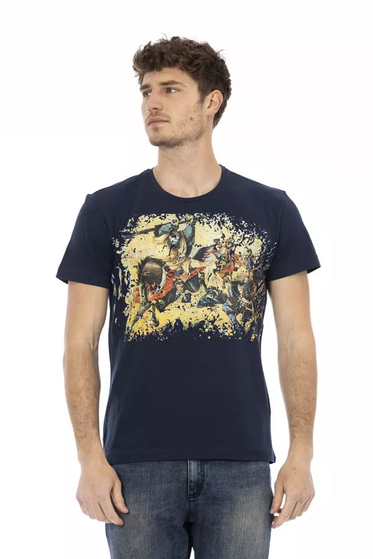 Trussardi Action Blue Cotton Men T-Shirt - ClickThatClicks 