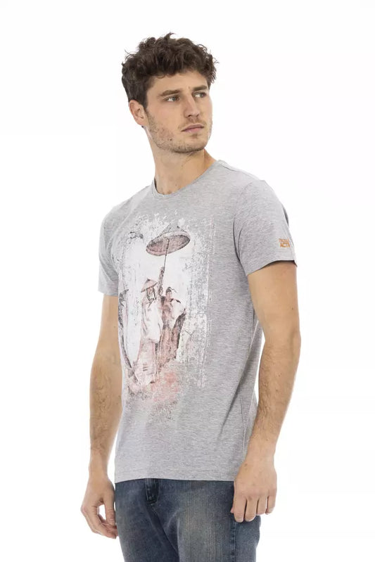 Trussardi Action Gray Cotton Men T-Shirt - ClickThatClicks 