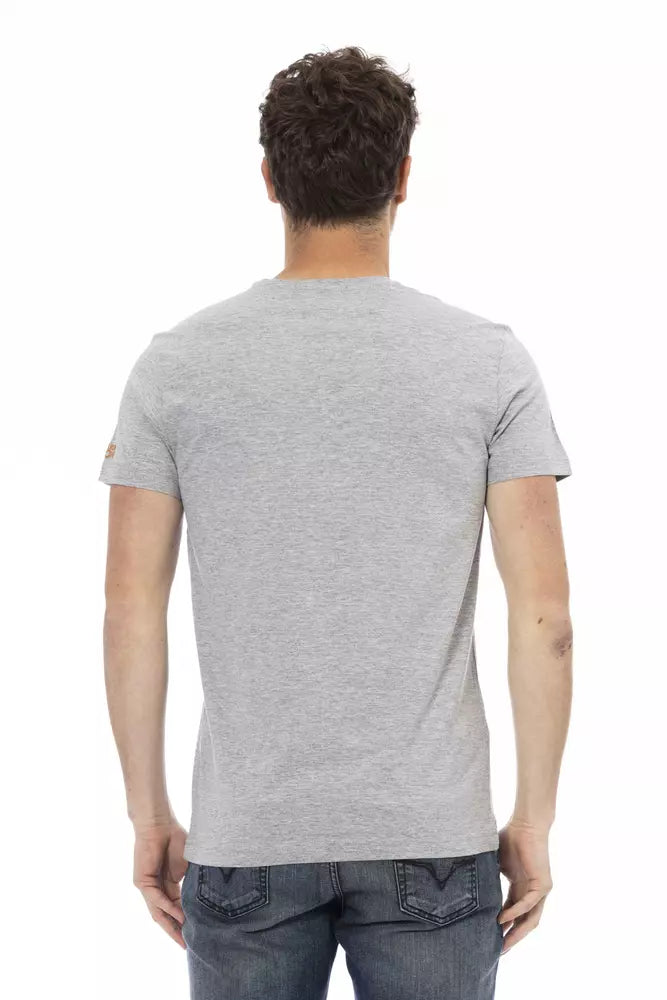 Trussardi Action Gray Cotton Men T-Shirt - ClickThatClicks 