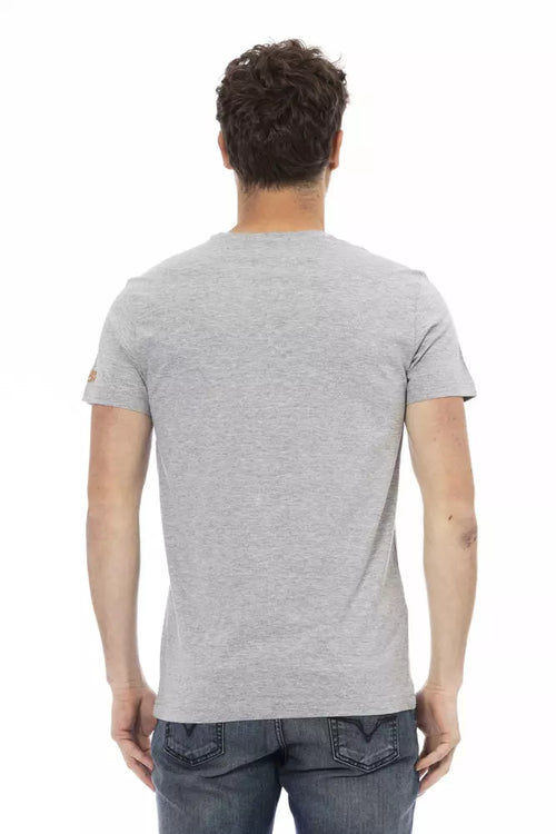 Trussardi Action Gray Cotton Men T-Shirt - ClickThatClicks 