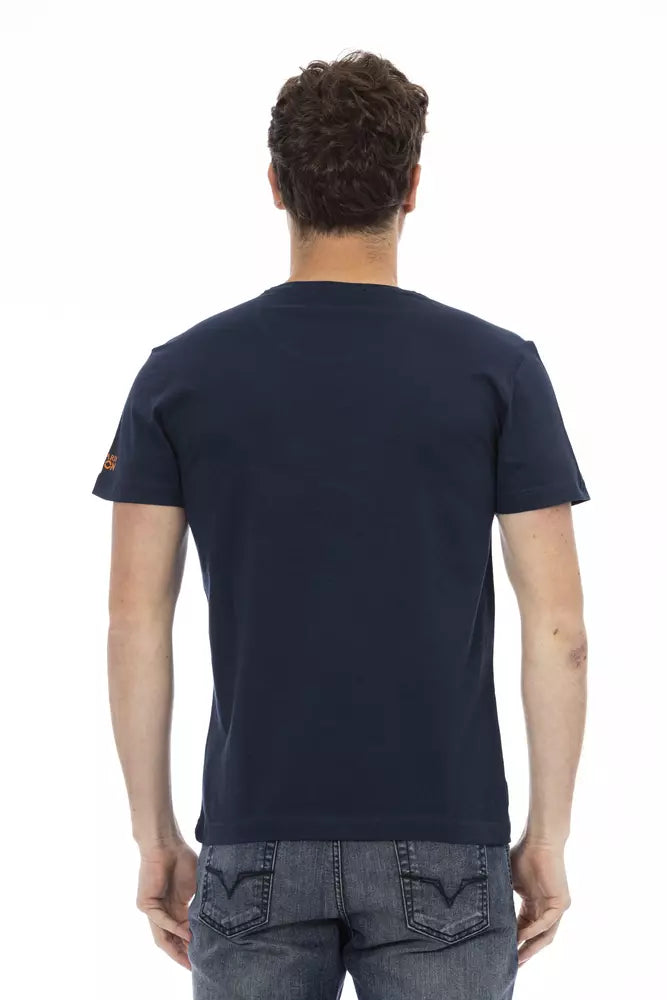 Trussardi Action Blue Cotton Men T-Shirt - ClickThatClicks 