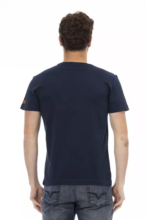 Trussardi Action Blue Cotton Men T-Shirt - ClickThatClicks 