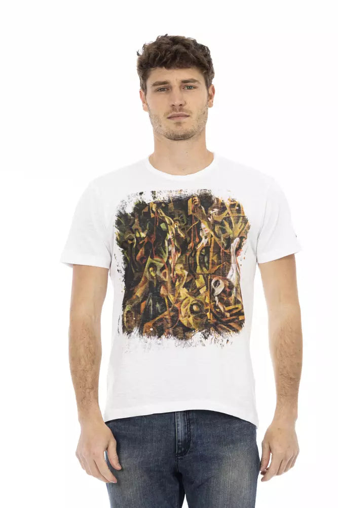 Trussardi Action White Cotton Men's T-Shirt - ClickThatClicks 