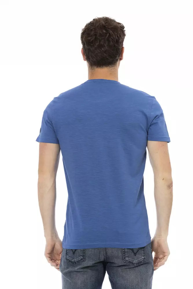 Trussardi Action Blue Cotton Men T-Shirt - ClickThatClicks 