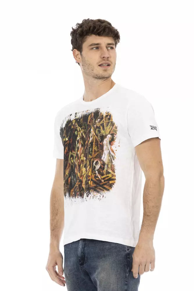 Trussardi Action White Cotton Men's T-Shirt - ClickThatClicks 