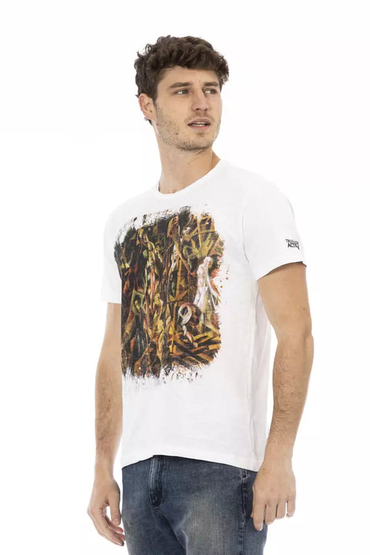 Trussardi Action White Cotton Men's T-Shirt - ClickThatClicks 