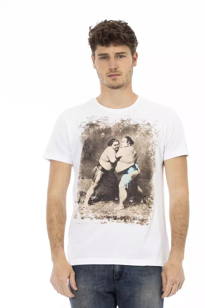 Trussardi Action White Cotton Men's T-Shirt - ClickThatClicks 