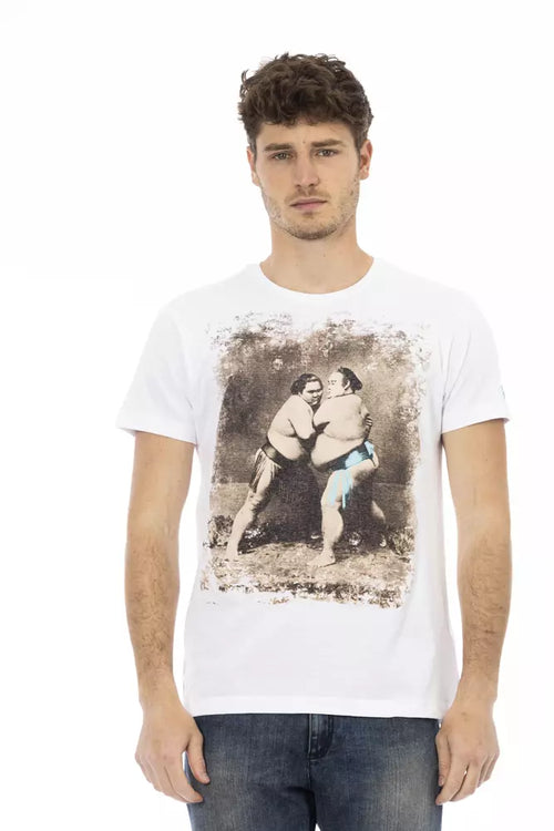 Trussardi Action White Cotton Men's T-Shirt - ClickThatClicks 