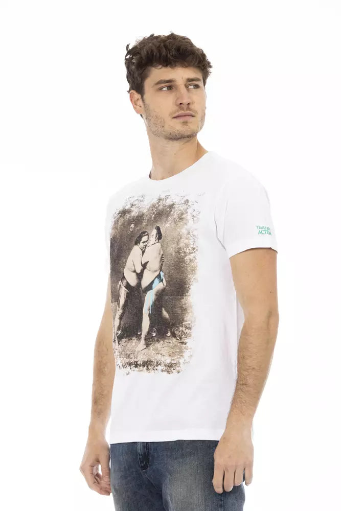 Trussardi Action White Cotton Men's T-Shirt - ClickThatClicks 