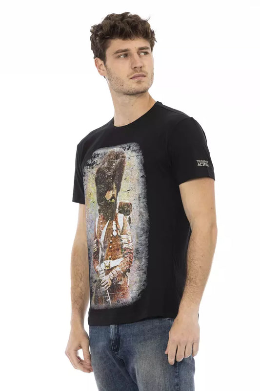 Trussardi Action Black Cotton Men's T-Shirt - ClickThatClicks 