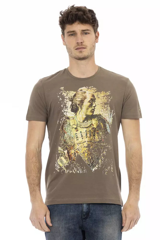 Trussardi Action Brown Cotton Men T-Shirt - ClickThatClicks 