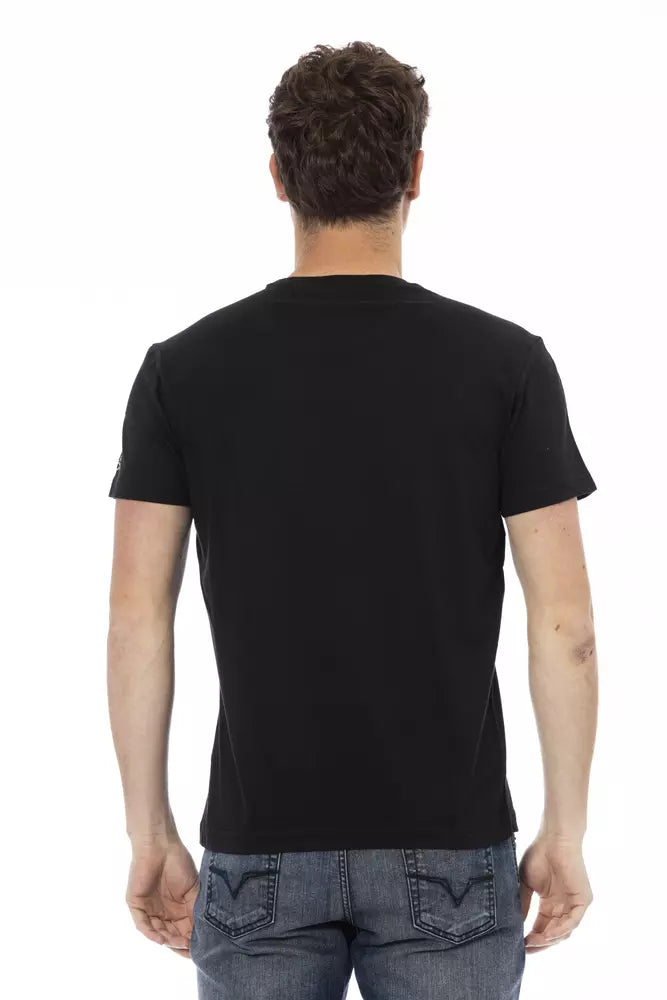 Trussardi Action Black Cotton Men's T-Shirt - ClickThatClicks 