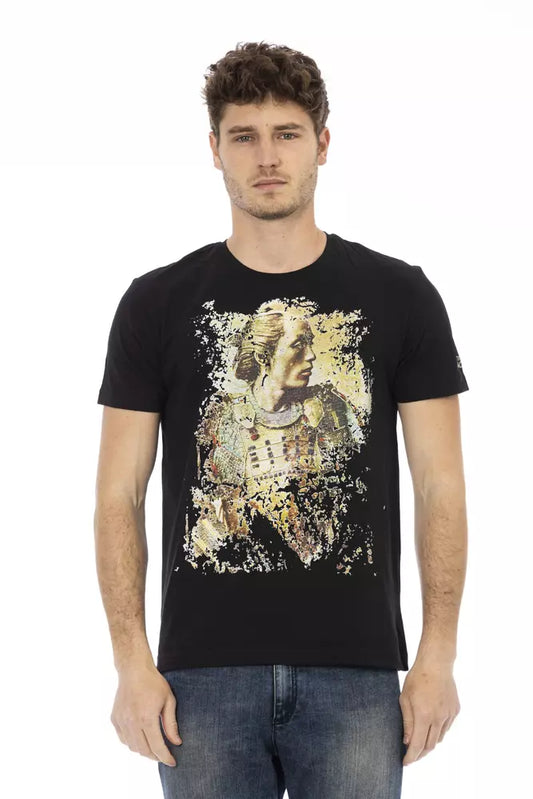 Trussardi Action Black Cotton Men T-Shirt - ClickThatClicks 