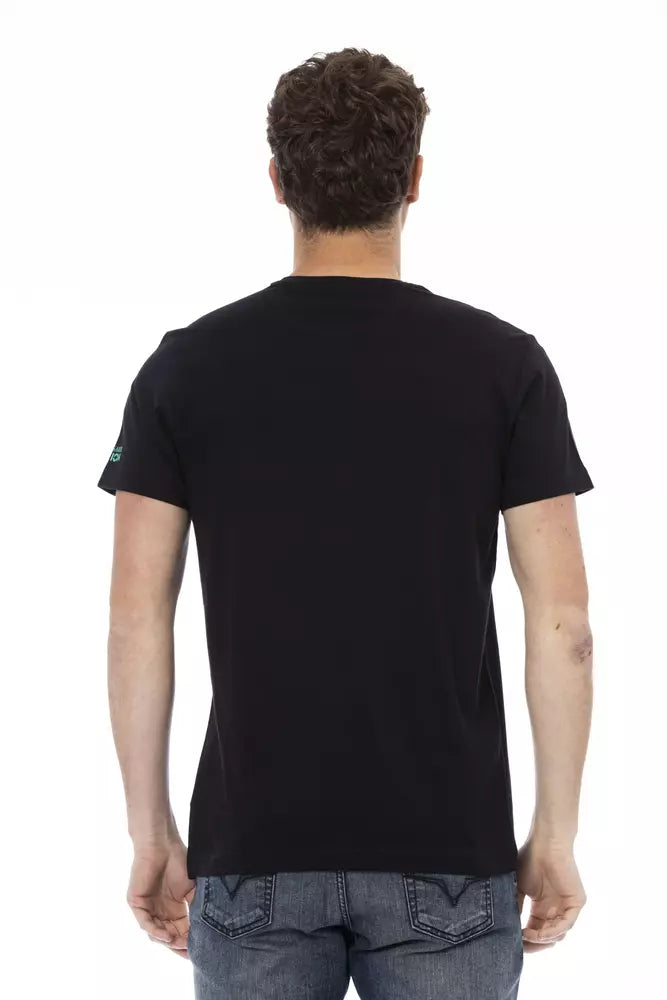 Trussardi Action Black Cotton Men T-Shirt - ClickThatClicks 